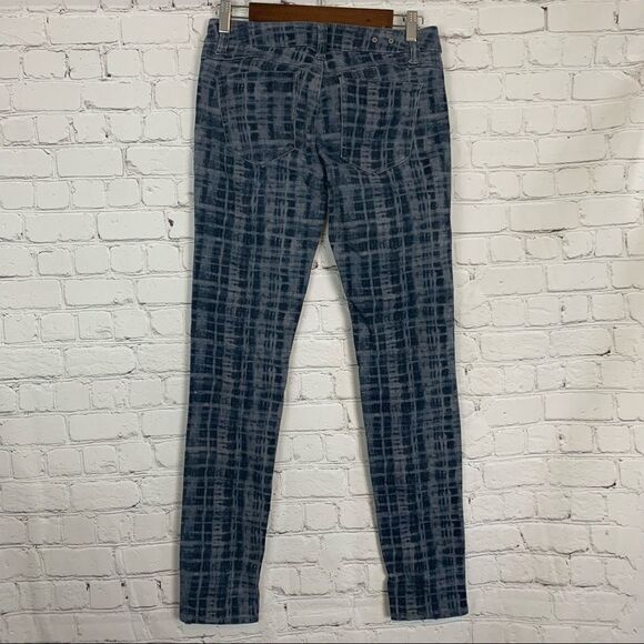 Cabi blue grid skinny jeans size 2 - Picture 4 of 9